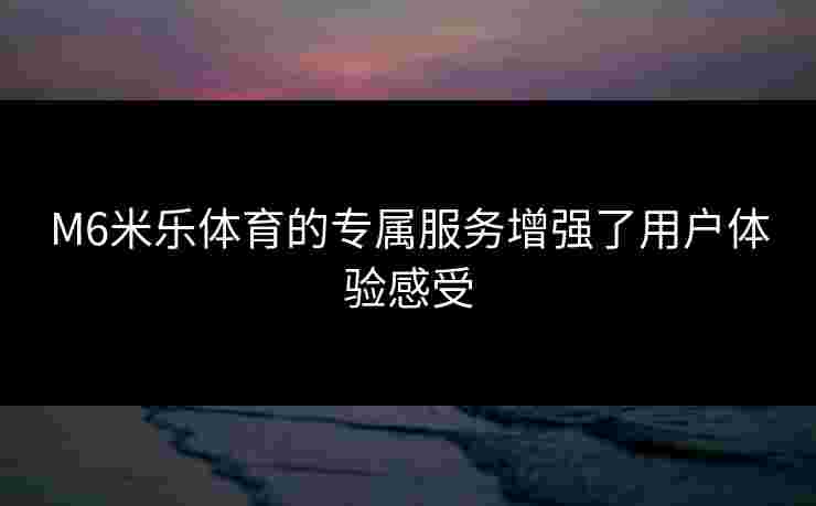 M6米乐体育的专属服务增强了用户体验感受