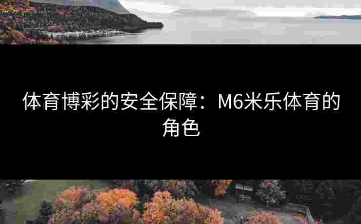 体育博彩的安全保障：M6米乐体育的角色