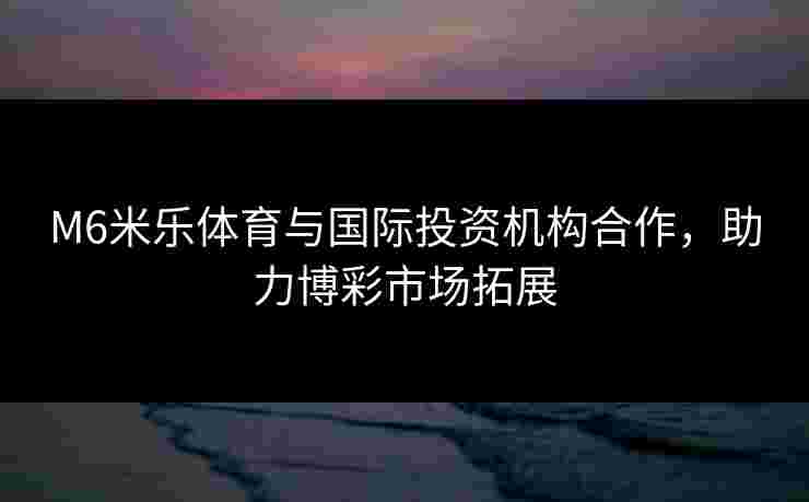 M6米乐体育与国际投资机构合作，助力博彩市场拓展