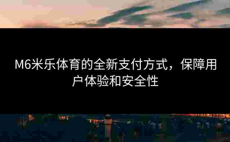 M6米乐体育的全新支付方式，保障用户体验和安全性