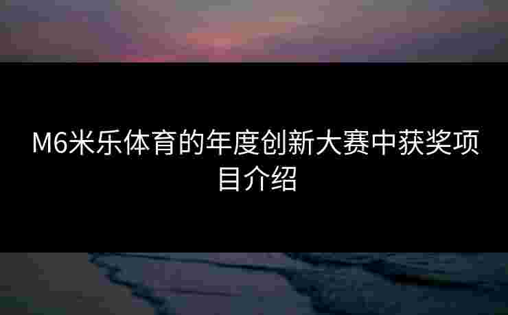 M6米乐体育的年度创新大赛中获奖项目介绍