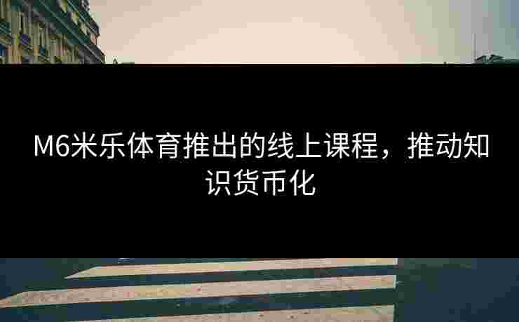 M6米乐体育推出的线上课程，推动知识货币化