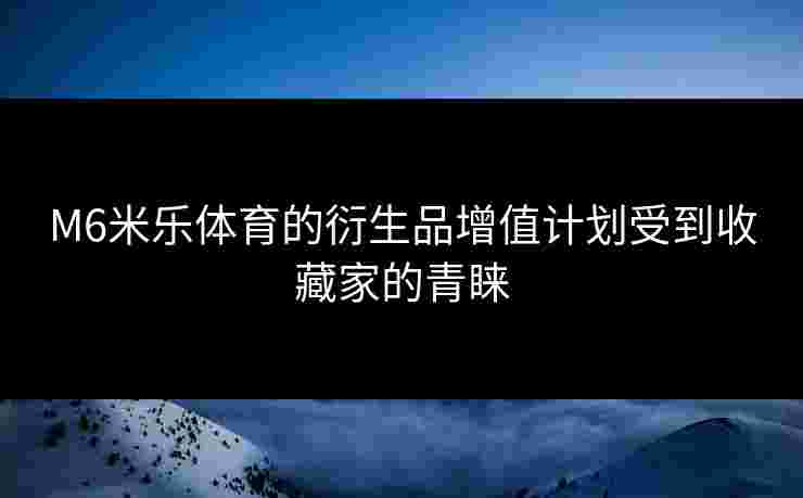 M6米乐体育的衍生品增值计划受到收藏家的青睐