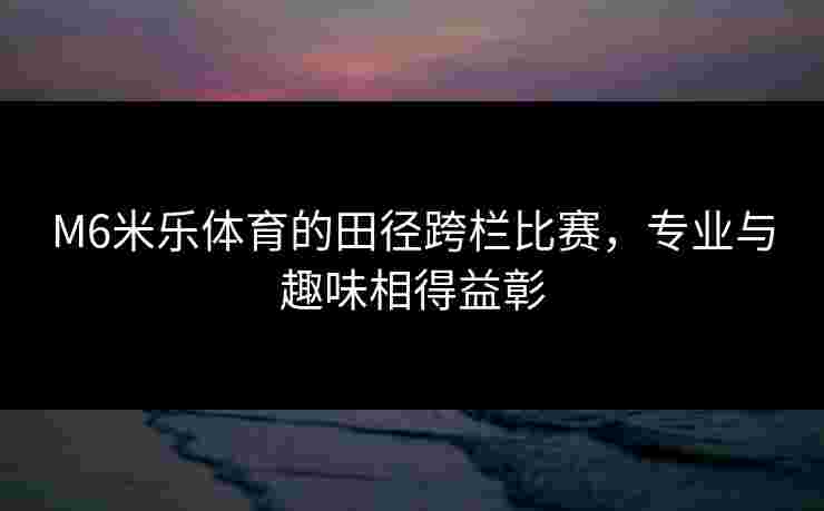 M6米乐体育的田径跨栏比赛，专业与趣味相得益彰